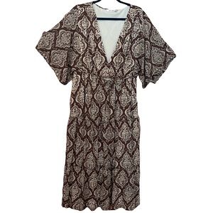 eShakti Deep V-Neck Dress